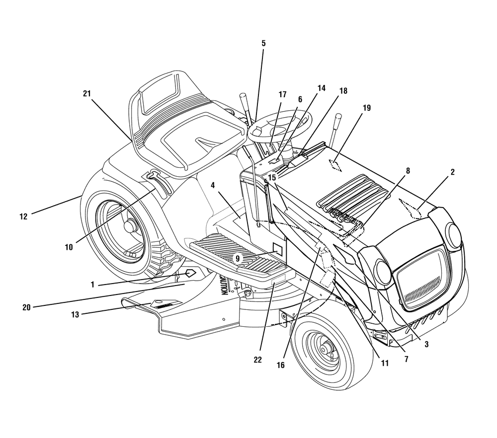 Decals Diagram and Parts List for 7800300-405606X78C 2008 Briggs and Stratton Lawn Tractor